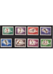 UNGHERIA 1966 francobolli serie completa nuova Olimpiadi Invernali Yvert Tellier 1852-9